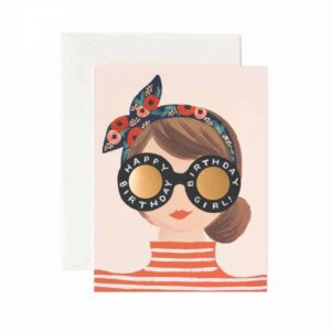 Carte Fille à Lunettes Happy Birthday