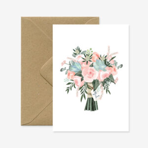 Carte bouquet avec amour