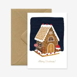Carte de Noel Maison Pain d'épice