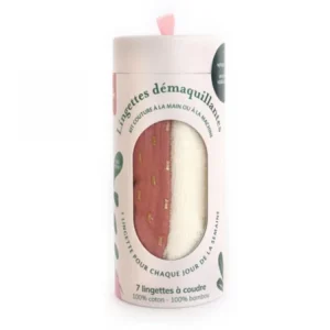 Kit couture - 7 lingettes démaquillantes à coudre - Blush/Or